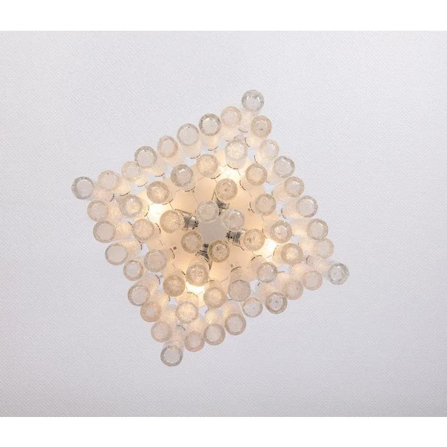 Murano Ice Glass Tubes Flushmount attributed to Doria, Germany, 1960s For Sale - Image 6 of 9