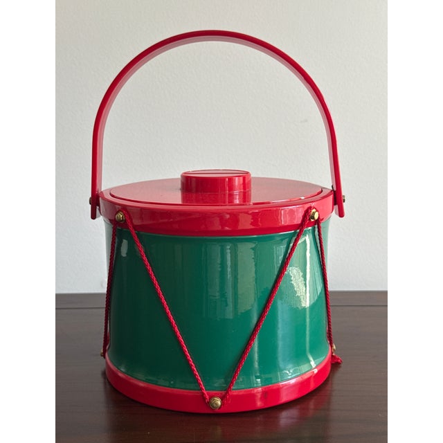 Georges Briard Georges Briard Holiday Drum Ice Bucket For Sale - Image 4 of 10
