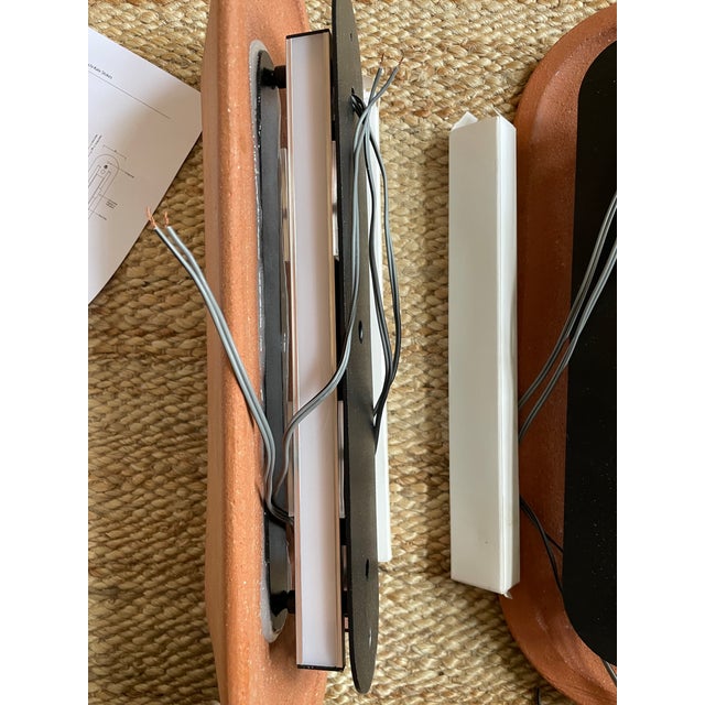 New Volumes Terracotta Pinch Small Wall Lights by Kate Stokes — a Pair For Sale - Image 4 of 7