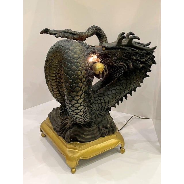 Mid 20th Century Unusual Chinese Cast Bronze Sculptural Dragon Accent Tables, a Pair For Sale In Miami - Image 6 of 18