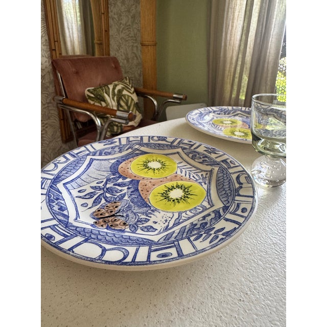 Ceramic 1970s Faience De Gien Oiseau Bleu - 2 Kiwi 1 Fig Set - 3 pcs For Sale - Image 7 of 9