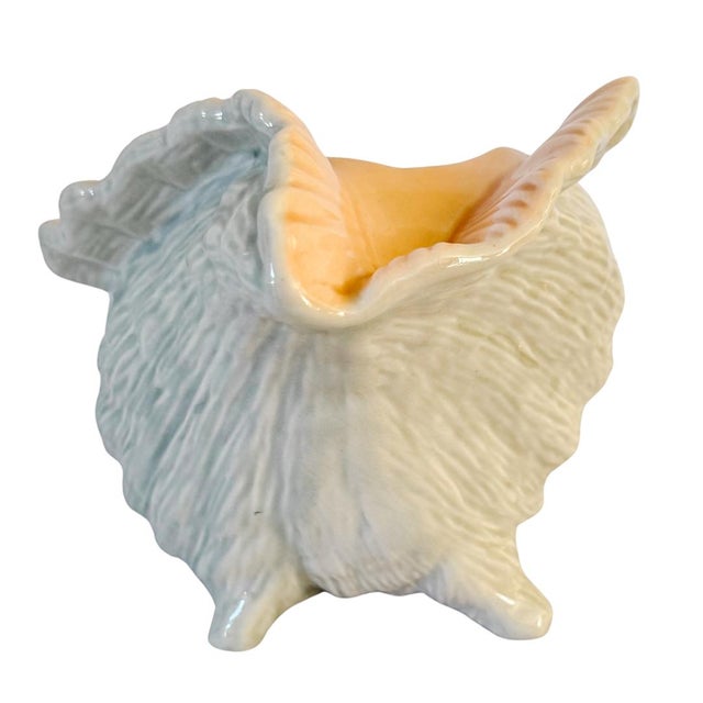 Large Vintage Coastal Ceramic Conch Shell Planter & Centerpiece Bowl For Sale - Image 4 of 5