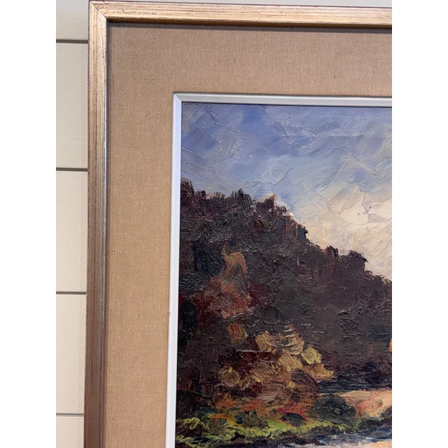 Traditional 20th Century Oil "The Amblève River" For Sale - Image 3 of 9