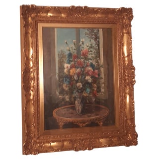 P. V. Lietti, Flowers, 1973, Oil on Canvas, Framed For Sale