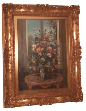 P. V. Lietti, Flowers, 1973, Oil on Canvas, Framed