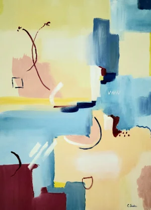 "Embrace" Contemporary Abstract Expressionist Oil Painting by Christine Frisbee