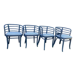 Antique Early 20th Century Thonet Bentwood Cafe Barrel Dining Chairs - Set of 4