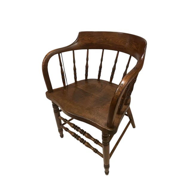 Antique Captian's Chair For Sale - Image 6 of 17
