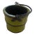 Antique Primitive Wooden Forged Iron Rice Berry Bucket Green For Sale