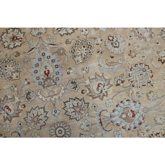Traditional Traditional Khaki Icy Blue Rust Antique Persian Meshed Rug, 20th Century For Sale - Image 3 of 6
