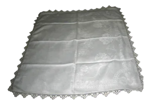 Vintage White Damask Tablecloth/Runner