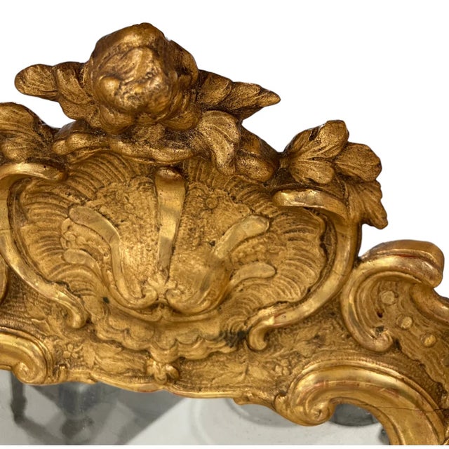 18th Century Swedish Rococo Giltwood Mirror For Sale - Image 4 of 4