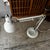Early 21st Century Vintage White Adjustable Desk Lamp With Weighted Base Metal Arm & Shade For Sale - Image 5 of 16