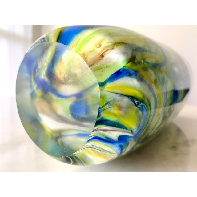 2010s Multicolored Glass Vase For Sale - Image 5 of 5