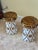 Gold Hollywood Regency Style Ceramic Mushroom Side Tables With Gold Harlequin & Polka Dot Pattern - A Pair For Sale - Image 8 of 9
