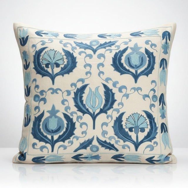 New Hand-Embroidered 100% Silk Cushion Cover – Authentic Uzbek Textile Art Elevate your home décor with this exquisite...