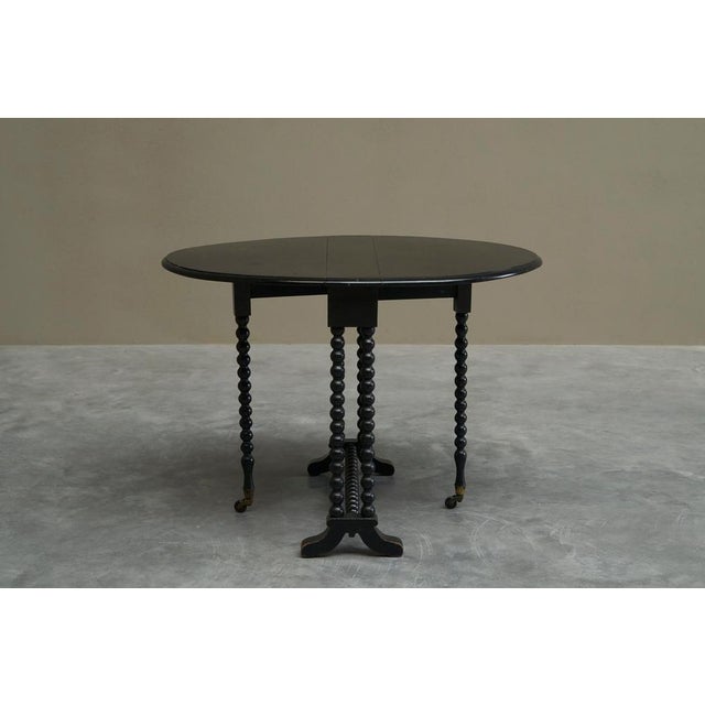 Ebonized Bobbin Turned Baby Sutherland Table, England, Late 19th Century For Sale - Image 12 of 18