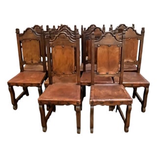 1980s 12 Spanish Colonial Style "Sillon De Frailero "Chairs For Sale