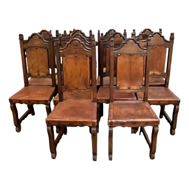 1980s 12 Spanish Colonial Style "Sillon De Frailero "Chairs For Sale