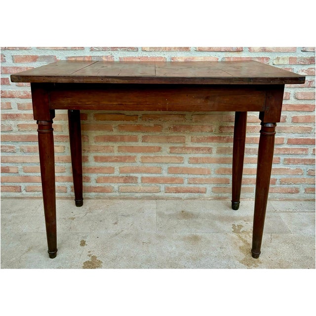 Wood 19th Century French Oak Worktable, 1890s For Sale - Image 7 of 18
