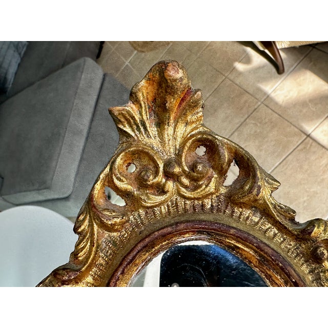 Mid-Century Italian Giltwood Florentia Accent Mirrors - A Pair For Sale - Image 10 of 16