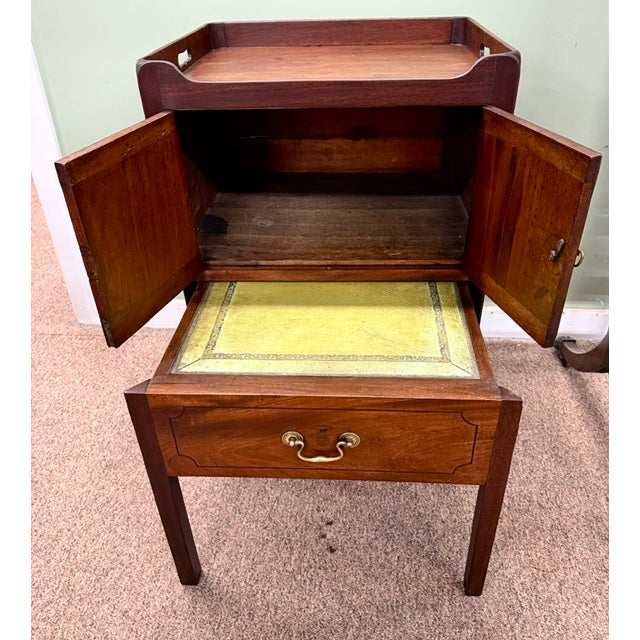 Antique English George III Mahogany Gallery Top Bedside Commode For Sale - Image 11 of 12