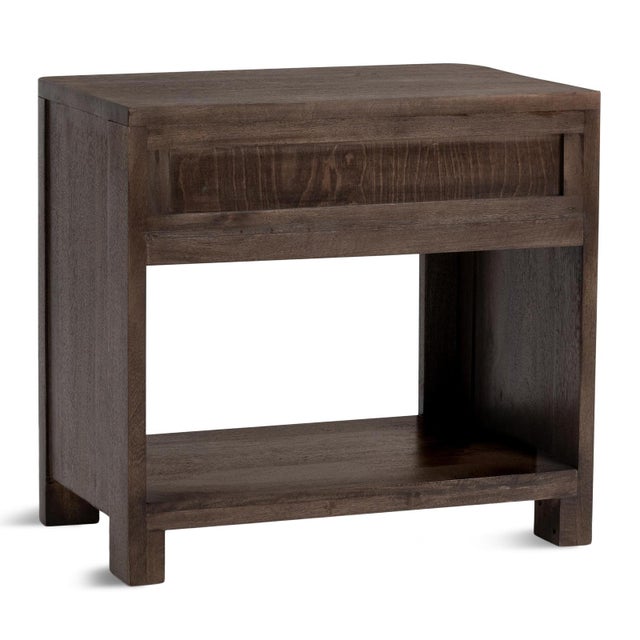 Fluted Coco Brown Wood Nightstand For Sale In Los Angeles - Image 6 of 6