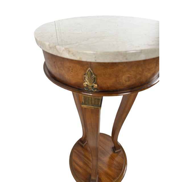 Vintage Neoclassical Italian Marble-Top Pedestal Side Table For Sale In Philadelphia - Image 6 of 17