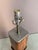 1960s Mid Century Modern Carved Wood Block Table Lamp For Sale - Image 10 of 11