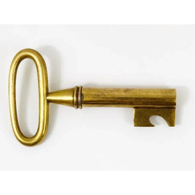 Gold Brass Key Cork Screw, Bottle Opener attributed to Carl Auböck, Austria, 1950s For Sale - Image 8 of 11