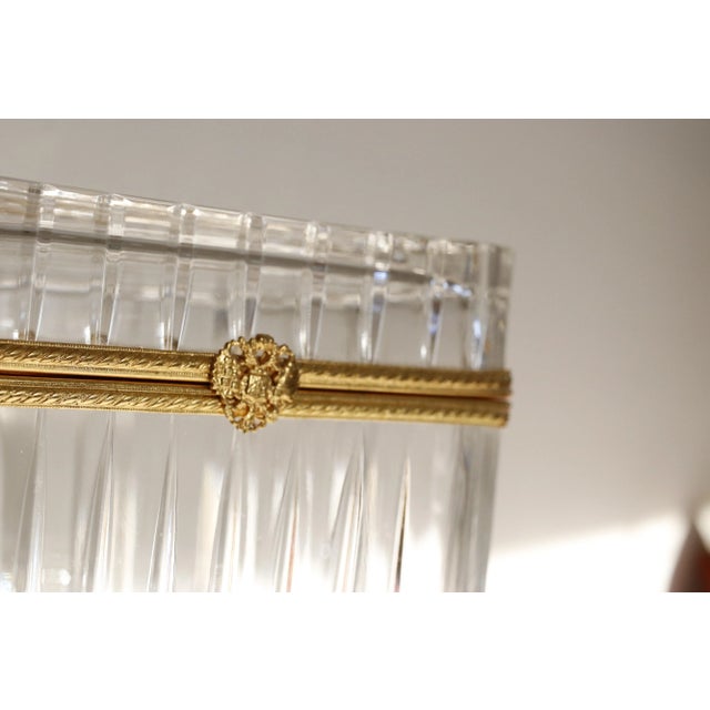 Mid 20th Century Mid-Century Fabergé Crested 24k Gold Crystal Clawfoot Baccarat Box, Signed by Tatiana Fabergé For Sale - Image 5 of 18