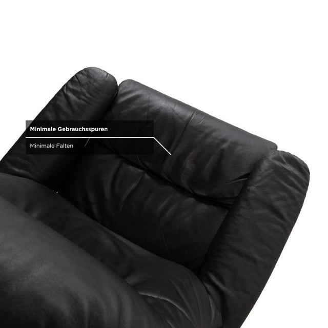 Dark Grey Leather Stressless Sunrise Recliner with Manual Function For Sale - Image 11 of 18