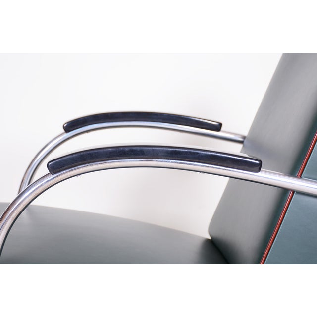 Bauhaus Chrome & Leather Armchair from Mücke-Melder, 1930s For Sale - Image 6 of 12