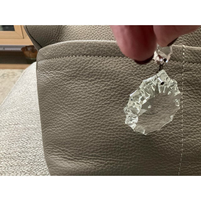 Mid 20th Century Heavy Italian Chandelier With Sparkling Crystal Prisms and Original Extras. For Sale - Image 5 of 6