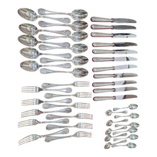 1970s Christofle Albi Silver Plated Flatware - 44pcs For Sale