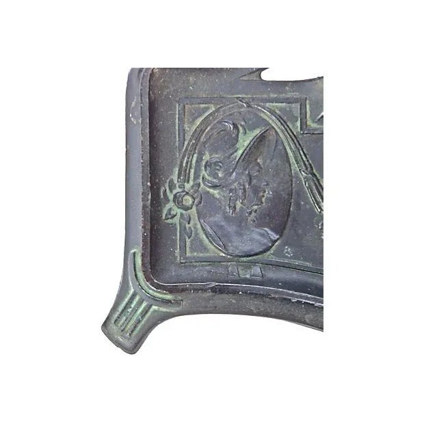 Antique Edwardian Style Bronze Inkwell For Sale - Image 4 of 5