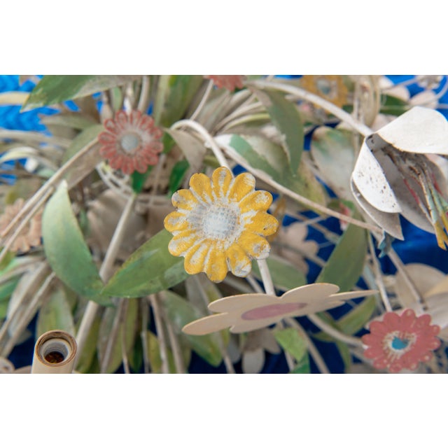 1970s Huge Custom Metal Floral Chandelier in Hollywood Regency Style For Sale - Image 13 of 13