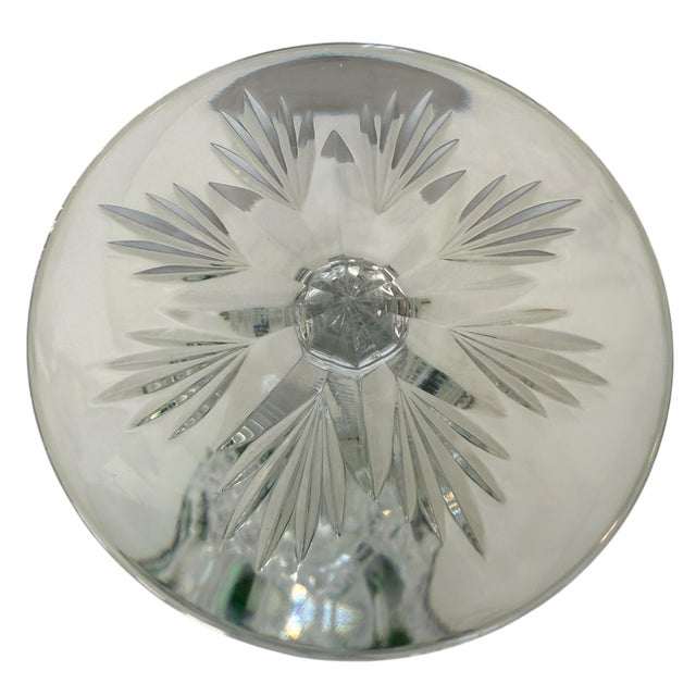 1980s Rare Baccarat French Cut Crystal Green Lagny Hock Wine Stem For Sale - Image 5 of 5