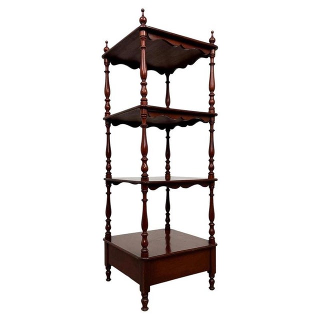 2000 - 2009 Antique English Mahogany Cabinet with Shelves, 1800s For Sale - Image 5 of 12