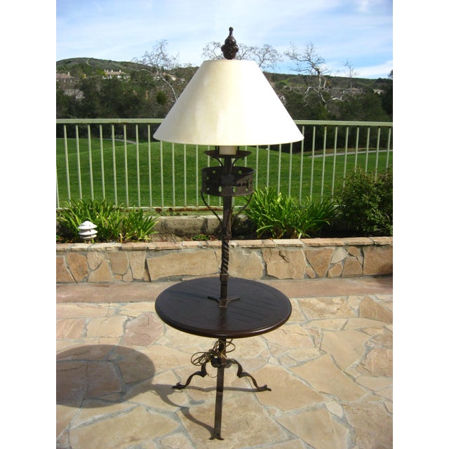 Paul Ferrante Pair of Vintage Spanish Style Zoro Iron Floor Lamps by Paul Ferrante For Sale - Image 4 of 17