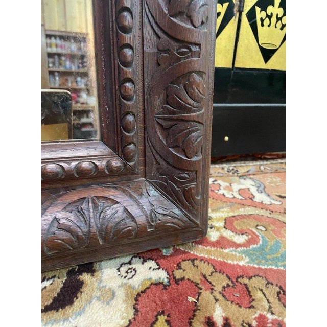 Louis Philippe-Napoleon Iii Period Mirror in Carved Oak For Sale - Image 5 of 8