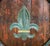French 19th Century French Painted Oak Wine Barrel Front With Fleur-De-Lis Decor For Sale - Image 3 of 8