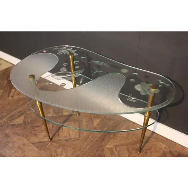 Mid-Century Engraved Clear Glass Coffee Table, 1950s For Sale - Image 17 of 18