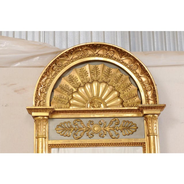 Gold Johan Martin Berg Swedish Neoclassical Carved and Giltwood Console With Mirror - 2 Pieces For Sale - Image 8 of 13
