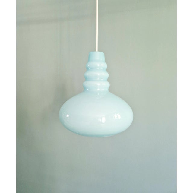 Space Age Pendant Light in Blue Opaline from Peill & Putzler, 1970 For Sale - Image 11 of 11