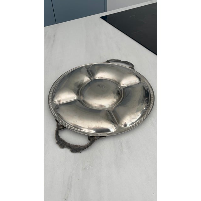 Vintage Round Stainless Steel Serving Tray by Jean Couzon, 1970s For Sale - Image 10 of 11