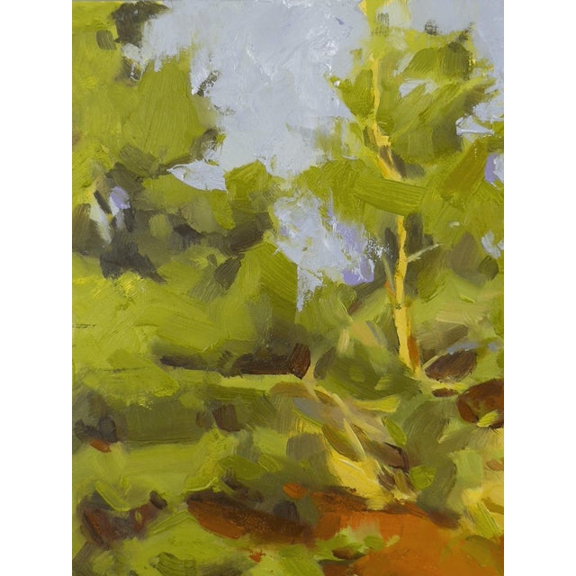 Inclination by Judd Mercer | Oil On Panel Landscape with trees and rocky terrain. For Sale - Image 4 of 5