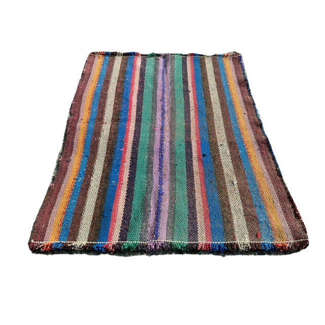 Vintage Turkish Wool Traditional Kilim Rug For Sale