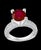 2000 - 2009 2 Carat Round Treated Ruby and Diamond Platinum Ring For Sale - Image 5 of 18