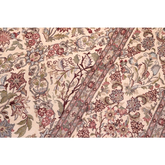 1990s Shabby Chic Pak-Persian Ivory/Ivory Wool Rug - 9'1'' X 12'3'' For Sale - Image 5 of 8